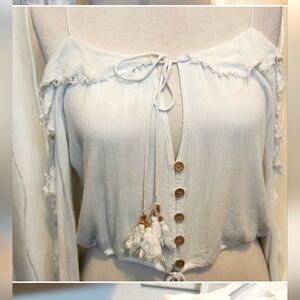 Free People boho cold shoulder top